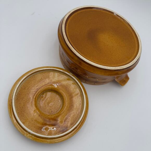 Vintage Covered Vegetable Casserole Bowl Golden Harvest by Homer Laughlin 7" - Picture 8 of 12